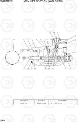 3060 MCV LIFT SECTION (W/O OPSS) 15/18/20BT-9, Hyundai