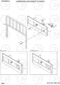 7040 CARRIAGE & BACKREST (V-MAST) 15/18/20BT-9, Hyundai