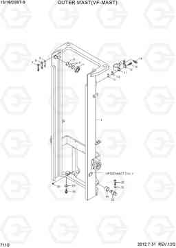 7110 OUTER MAST (VF-MAST) 15/18/20BT-9, Hyundai