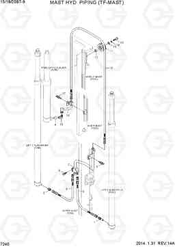 7240 MAST HYD PIPING (TF-MAST) 15/18/20BT-9, Hyundai