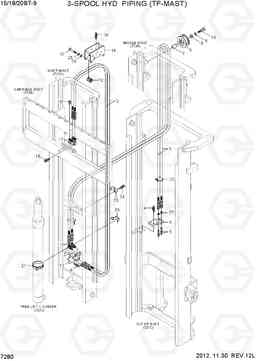 7280 3-SPOOL HYD PIPING (TF-MAST) 15/18/20BT-9, Hyundai