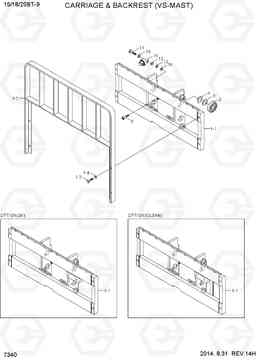 7340 CARRIAGE & BACKREST (VS-MAST) 15/18/20BT-9, Hyundai