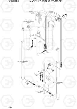 7440 MAST HYD PIPING (TS-MAST) 15/18/20BT-9, Hyundai