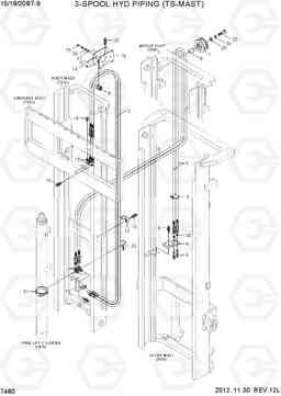 7480 3-SPOOL HYD PIPING (TS-MAST) 15/18/20BT-9, Hyundai