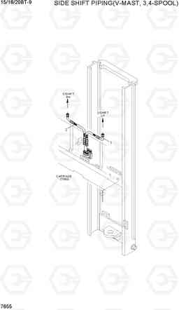 7655 SIDE SHIFT PIPING (V-MAST, 3,4-SPOOL) 15/18/20BT-9, Hyundai