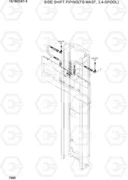 7680 SIDE SHIFT PIPING (TS-MAST, 3,4-SPOOL) 15/18/20BT-9, Hyundai