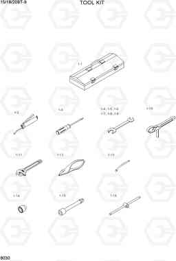 8030 TOOL KIT 15/18/20BT-9, Hyundai