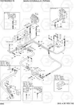 3040 MAIN HYDRAULIC PIPING 15D/18D/20DA-7E, Hyundai