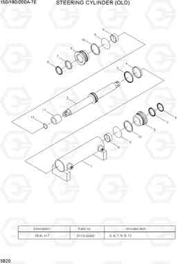 3B20 STEERING CYLINDER (OLD) 15D/18D/20DA-7E, Hyundai