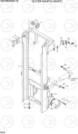 7010 OUTER MAST(V-MAST) 15D/18D/20DA-7E, Hyundai