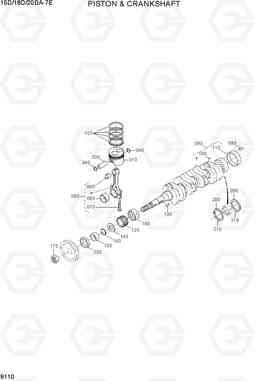 9110 PISTON & CRANKSHAFT 15D/18D/20DA-7E, Hyundai