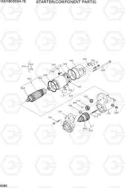 9280 STARTER(COMPONENT PARTS) 15D/18D/20DA-7E, Hyundai