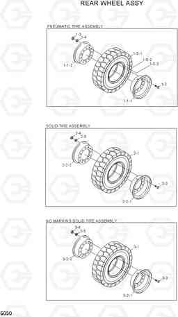 5030 REAR WHEEL ASSY 15G/18G/20GA-7, Hyundai