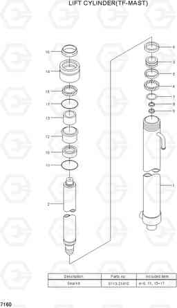 7160 LIFT CYLINDER (TF-MAST) 15G/18G/20GA-7, Hyundai