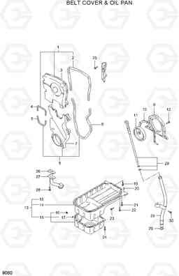 9060 BELT COVER & OIL PAN 15G/18G/20GA-7, Hyundai