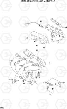 9180 INTAKE & EXHAUST MANIFOLD 15G/18G/20GA-7, Hyundai