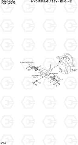 3050 HYD PIPING ASSY - ENGINE 15/18/20G-7A, Hyundai