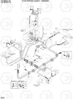 3070 HYD PIPING ASSY - FRAME 15/18/20G-7A, Hyundai