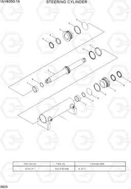 3B20 STEERING CYLINDER (NEW) 15/18/20G-7A, Hyundai