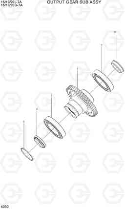 4050 OUTPUT GEAR SUB ASSY 15/18/20G-7A, Hyundai