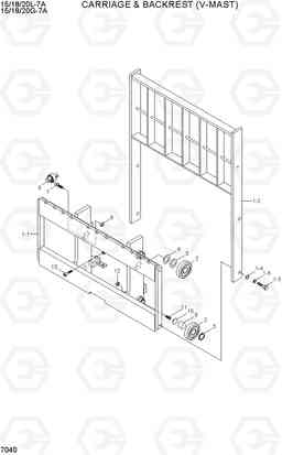 7040 CARRIAGE & BACKREST (V-MAST) 15/18/20G-7A, Hyundai