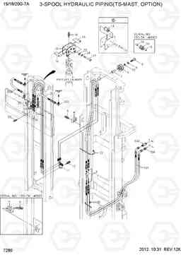 7280 3-SPOOL HYDRAULIC PIPING(TS-MAST) 15/18/20G-7A, Hyundai