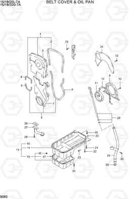 9060 BELT COVER & OIL PAN 15/18/20G-7A, Hyundai