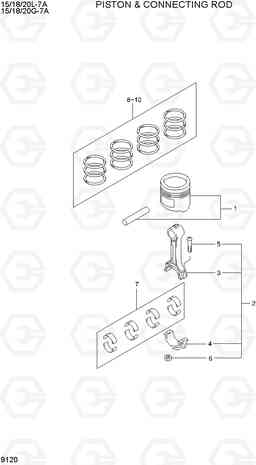 9120 PISTON & CONNECTING ROD 15/18/20G-7A, Hyundai