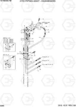 3060 HYD PIPING ASSY - DASHBOARD 15G/18G/20G-7M, Hyundai