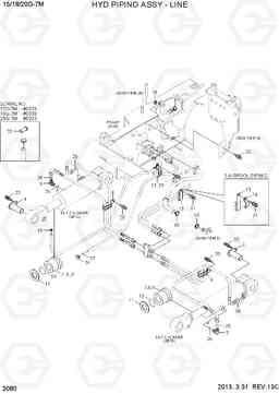 3080 HYD PIPING ASSY - LINE 15G/18G/20G-7M, Hyundai