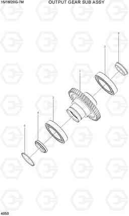 4050 OUTPUT GEAR SUB ASSY 15G/18G/20G-7M, Hyundai