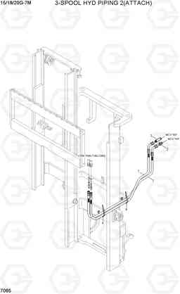 7065 3-SPOOL HYD PIPING 2 (ATTACH) 15G/18G/20G-7M, Hyundai