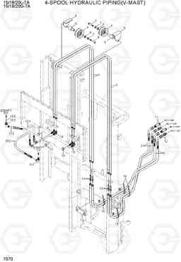 7070 4-SPOOL HYD PIPING 1 (V-MAST) 15G/18G/20G-7M, Hyundai