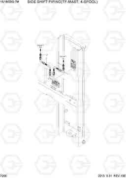 7205 SIDE SHIFT PIPING (TF-MAST, 4-SPOOL) 15G/18G/20G-7M, Hyundai