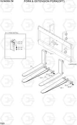 7321 FORKS & EXTENSION FORK(OPT) 15G/18G/20G-7M, Hyundai