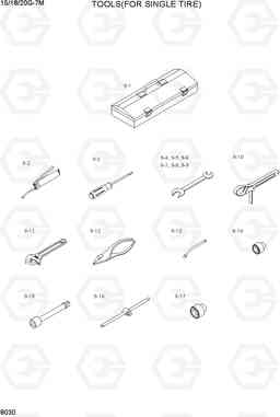 8030 TOOLS (FOR SINGLE TIRE) 15G/18G/20G-7M, Hyundai