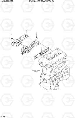 9130 EXHAUST MANIFOLD 15G/18G/20G-7M, Hyundai