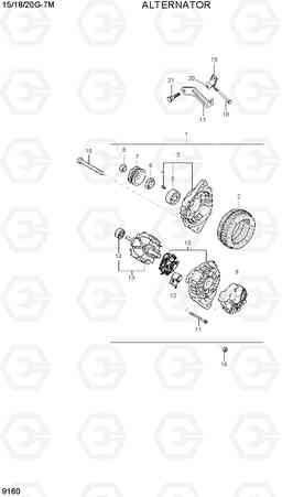 9160 ALTERNATOR 15G/18G/20G-7M, Hyundai