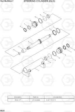 3B20 STEERING CYLINDER (OLD) 15L/18L/20LA-7, Hyundai