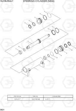 3B21 STEERING CYLINDER (NEW) 15L/18L/20LA-7, Hyundai