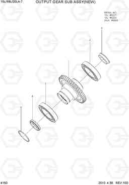 4150 OUTPUT GEAR SUB ASSY(NEW) 15L/18L/20LA-7, Hyundai