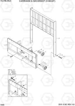 7040 CARRIAGE & BACKREST (V-MAST) 15L/18L/20LA-7, Hyundai