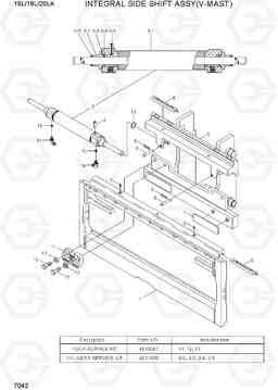 7042 INTEGRAL SIDE SHIFT ASSY (V-MAST) 15L/18L/20LA-7, Hyundai