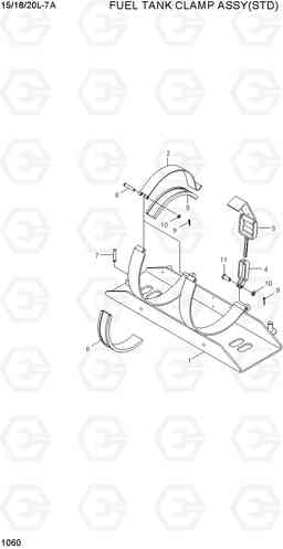 1060 FUEL CLAMP ASSY(STD) 15/18/20L-7A, Hyundai