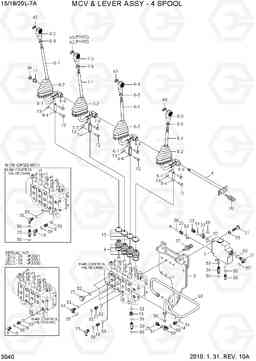 3040 MCV & LEVER ASSY - 4SPOOL 15/18/20L-7A, Hyundai