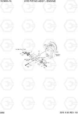 3050 HYD PIPING ASSY - ENGINE 15/18/20L-7A, Hyundai