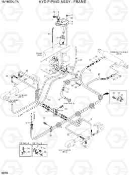 3070 HYD PIPING ASSY - FRAME 15/18/20L-7A, Hyundai