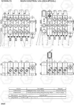 3A40 MAIN CONTROL VALVE(4-SPOOL) 15/18/20L-7A, Hyundai