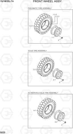 5020 FRONT WHEEL ASSY 15/18/20L-7A, Hyundai