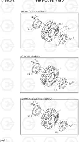 5030 REAR WHEEL ASSY 15/18/20L-7A, Hyundai